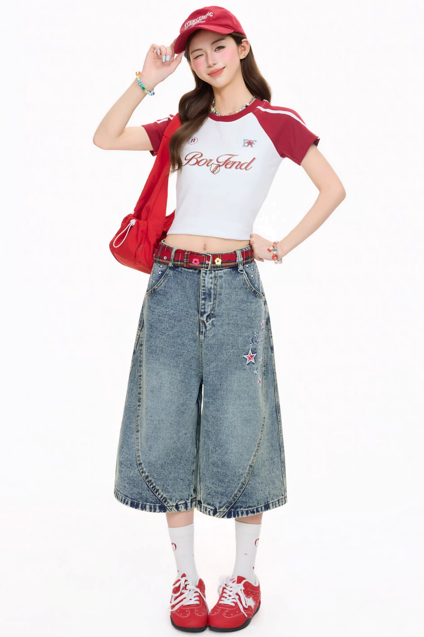 Color-Blocking Letter Print Top