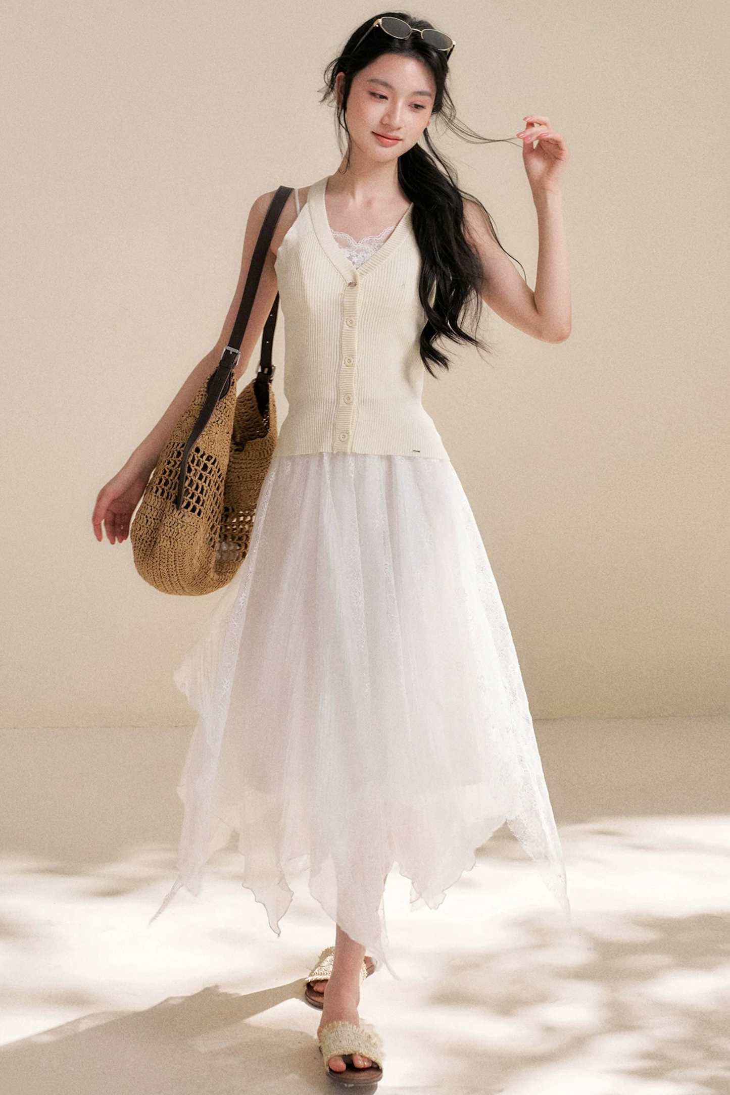 Romantic Asymmetrical Lace Skirt