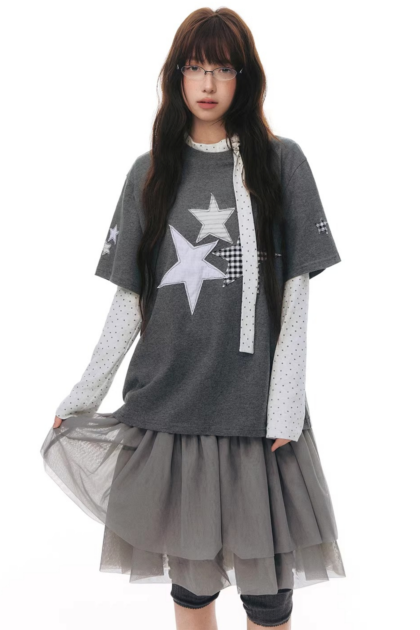 주름 크롭 스커트 셋업