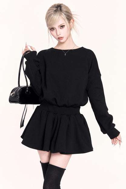 Fleece-Lined Sweatshirt Dress