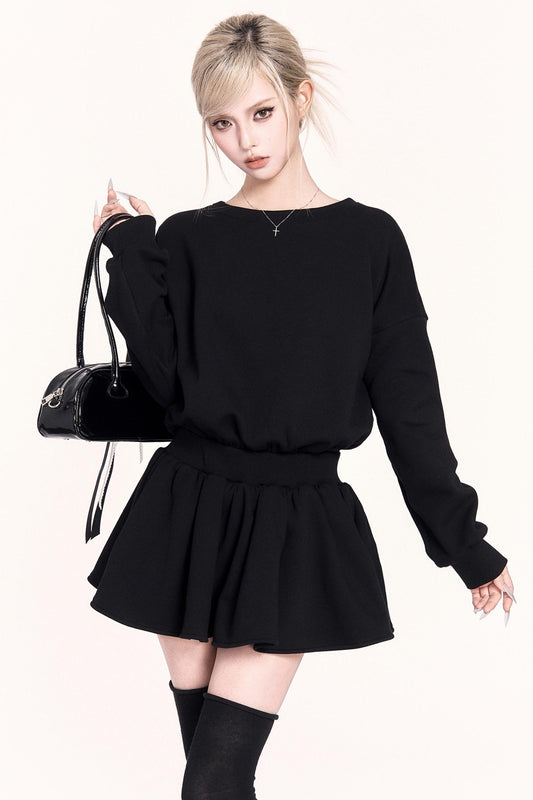 Fleece-Lined Sweatshirt Dress