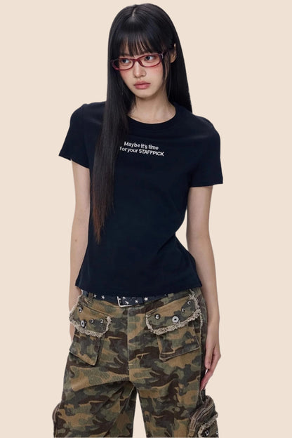 Alphabet Print Crop Top