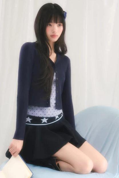 Color-Blocked Pleated Skirt