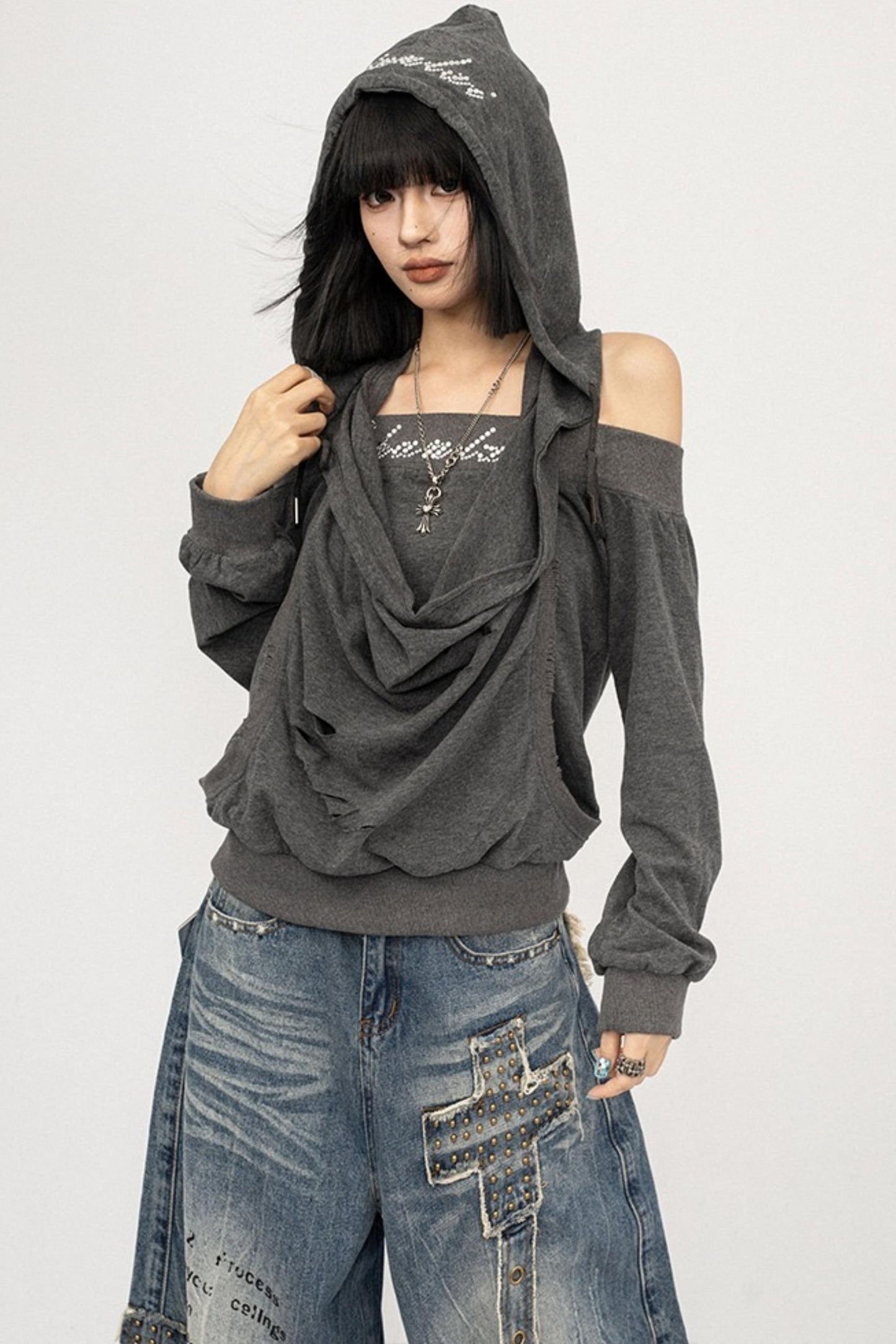 Autumn Swing Loose Gray Top