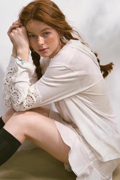 Breezy Lace Hoodie Tee