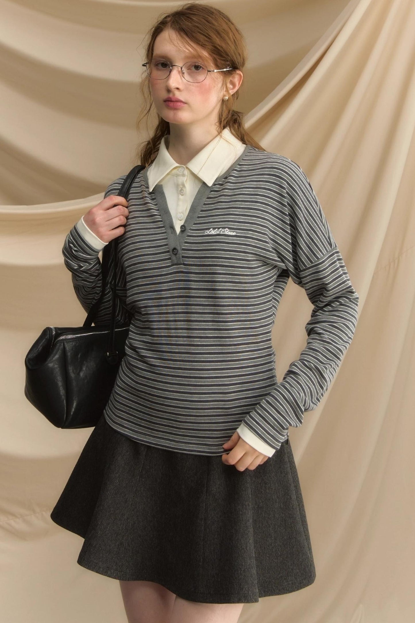 High-Intelligence Striped Long-Sleeved T-Shirt