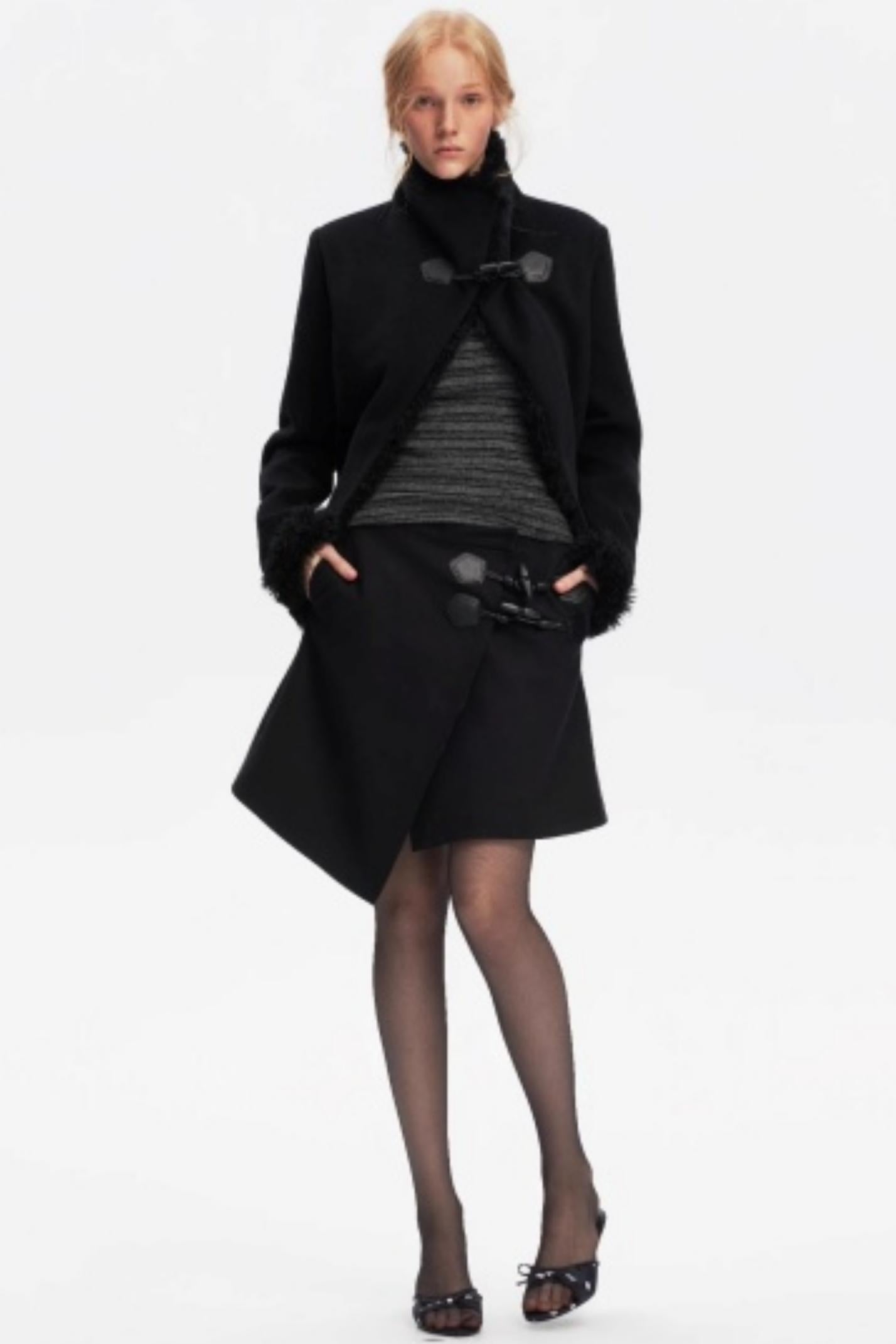 Irregular Toggle Button Skirt