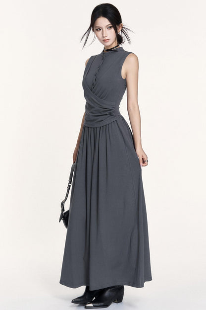 Light Silhouette Stretch Knit Vest Dress