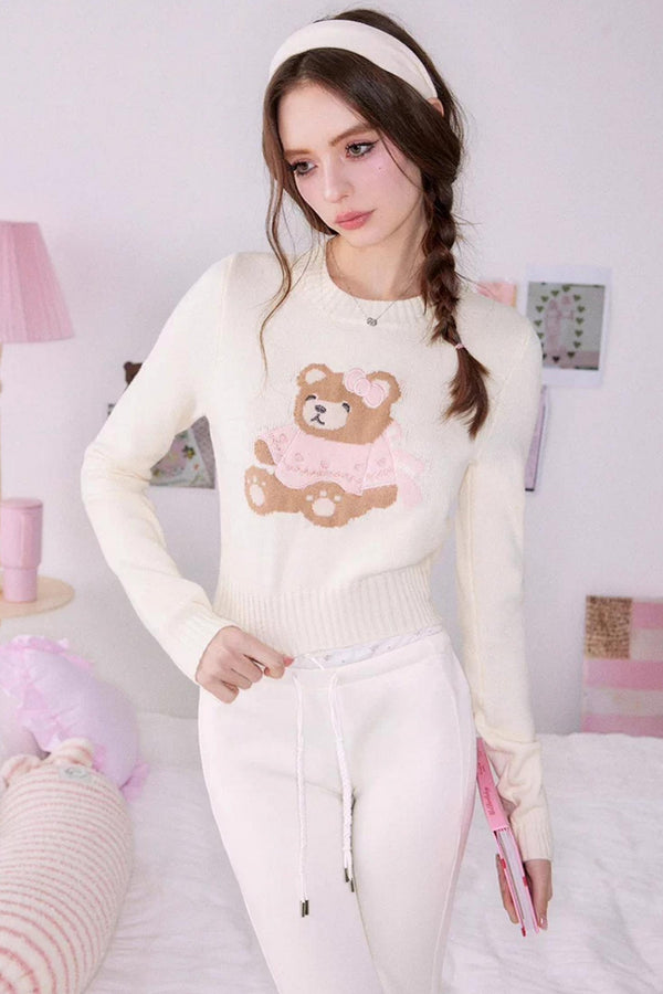 Bear Print Sweater Suspender Set-Up