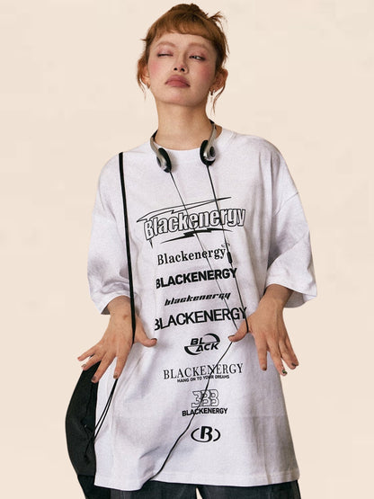 Distressed Slogan Print T-Shirt