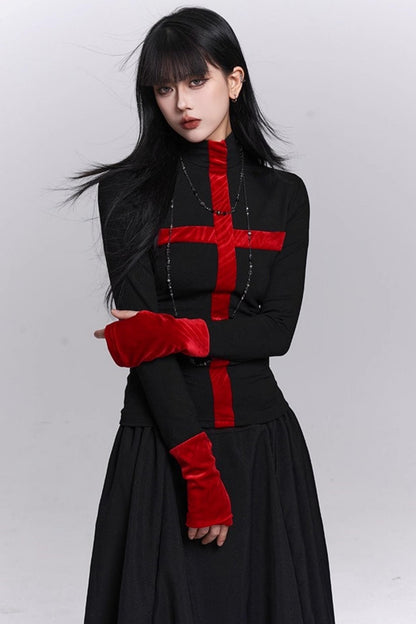 Gothic Cross Collar Top
