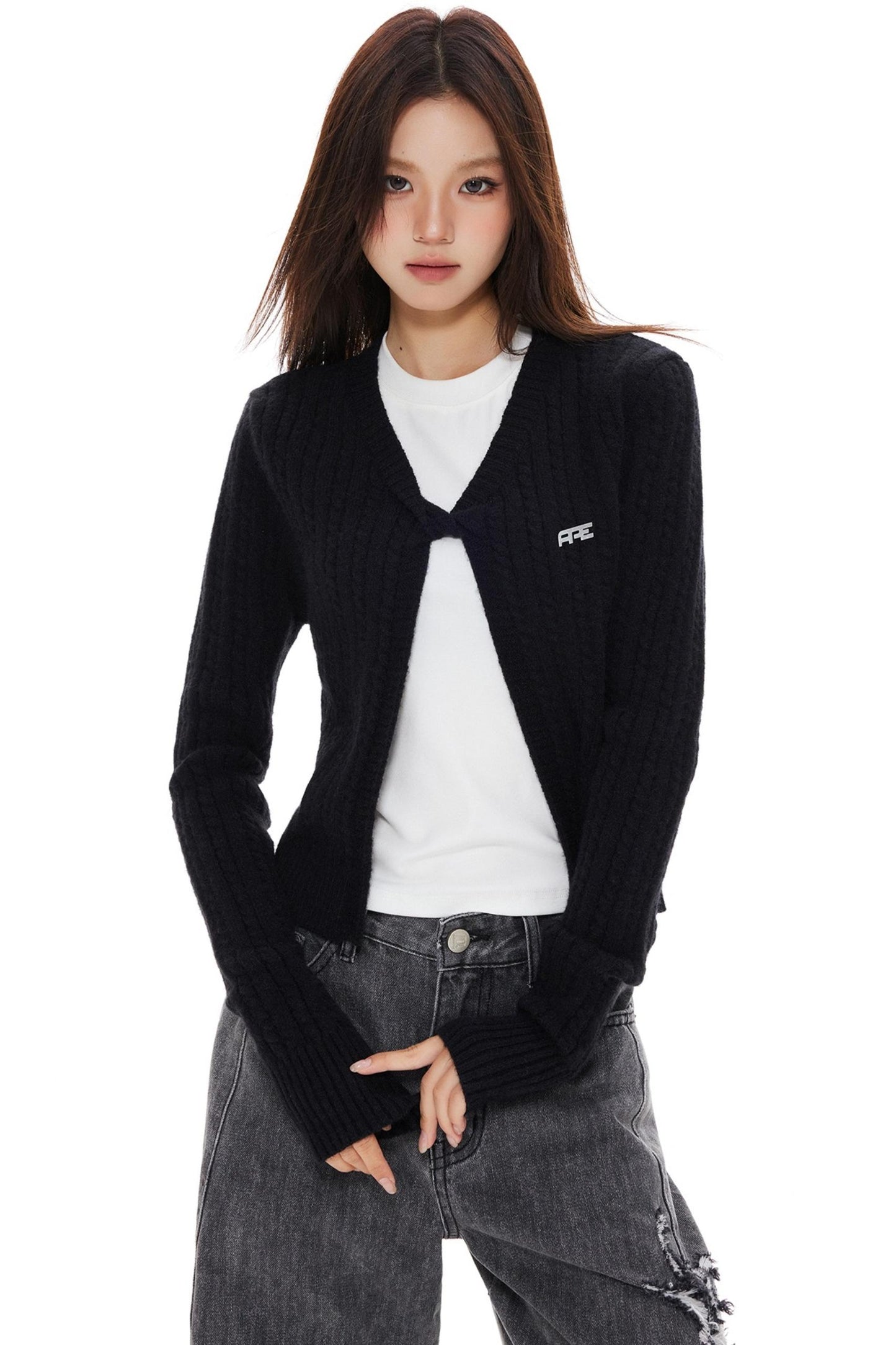 Twist Gray Womens Cardigan