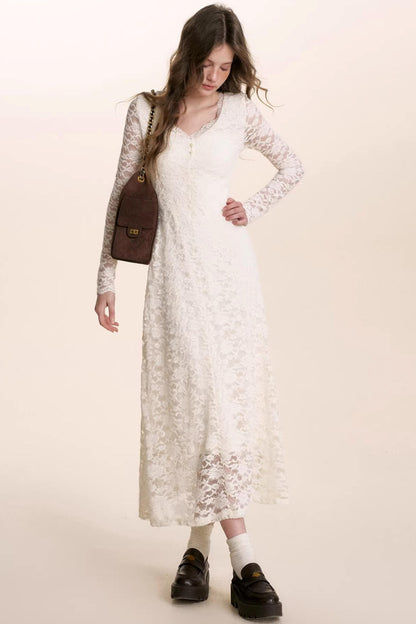 Romantic Lace Velvet Dress