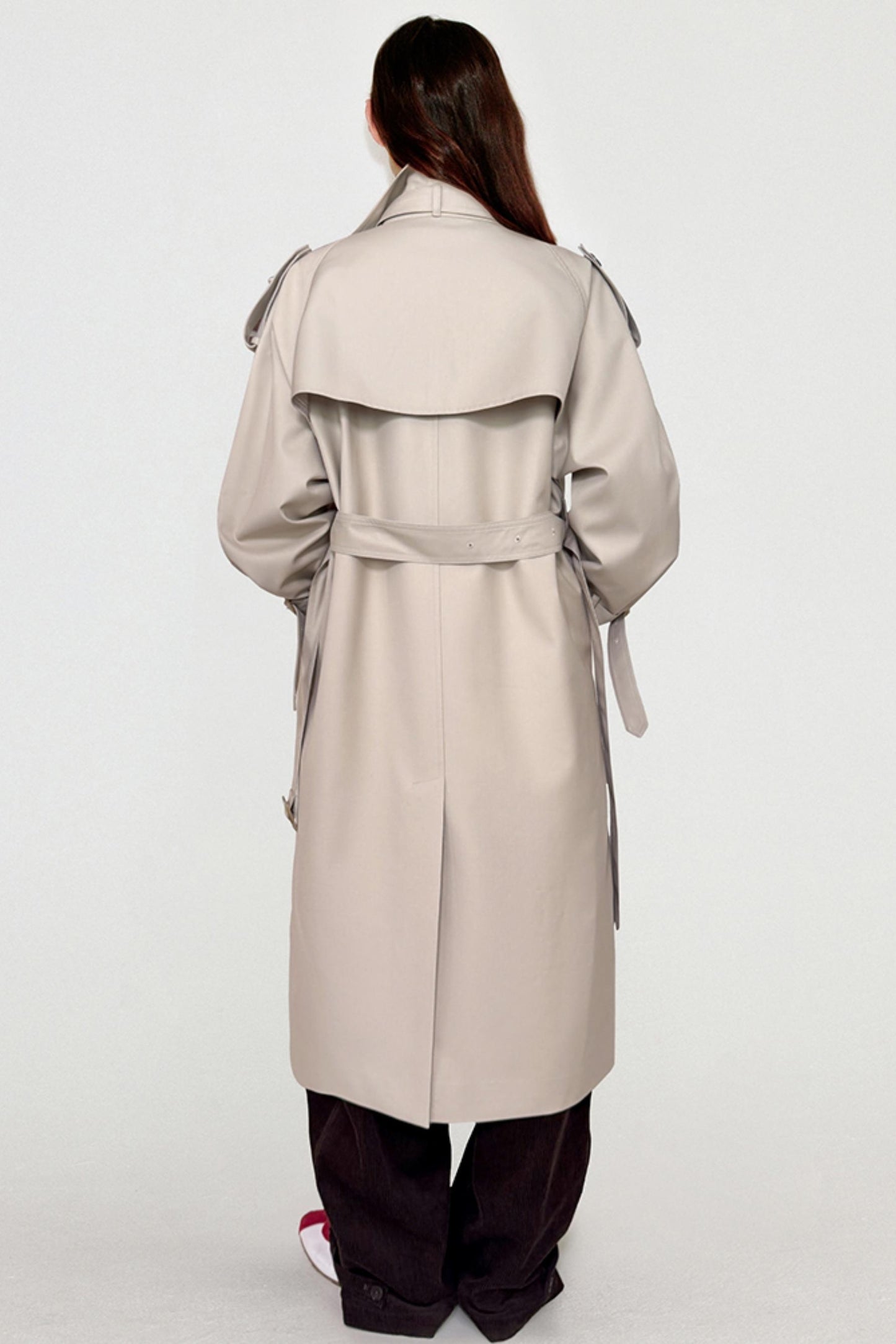 Pleated Silhouette Trench Coat