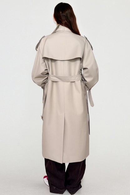Pleated Silhouette Trench Coat