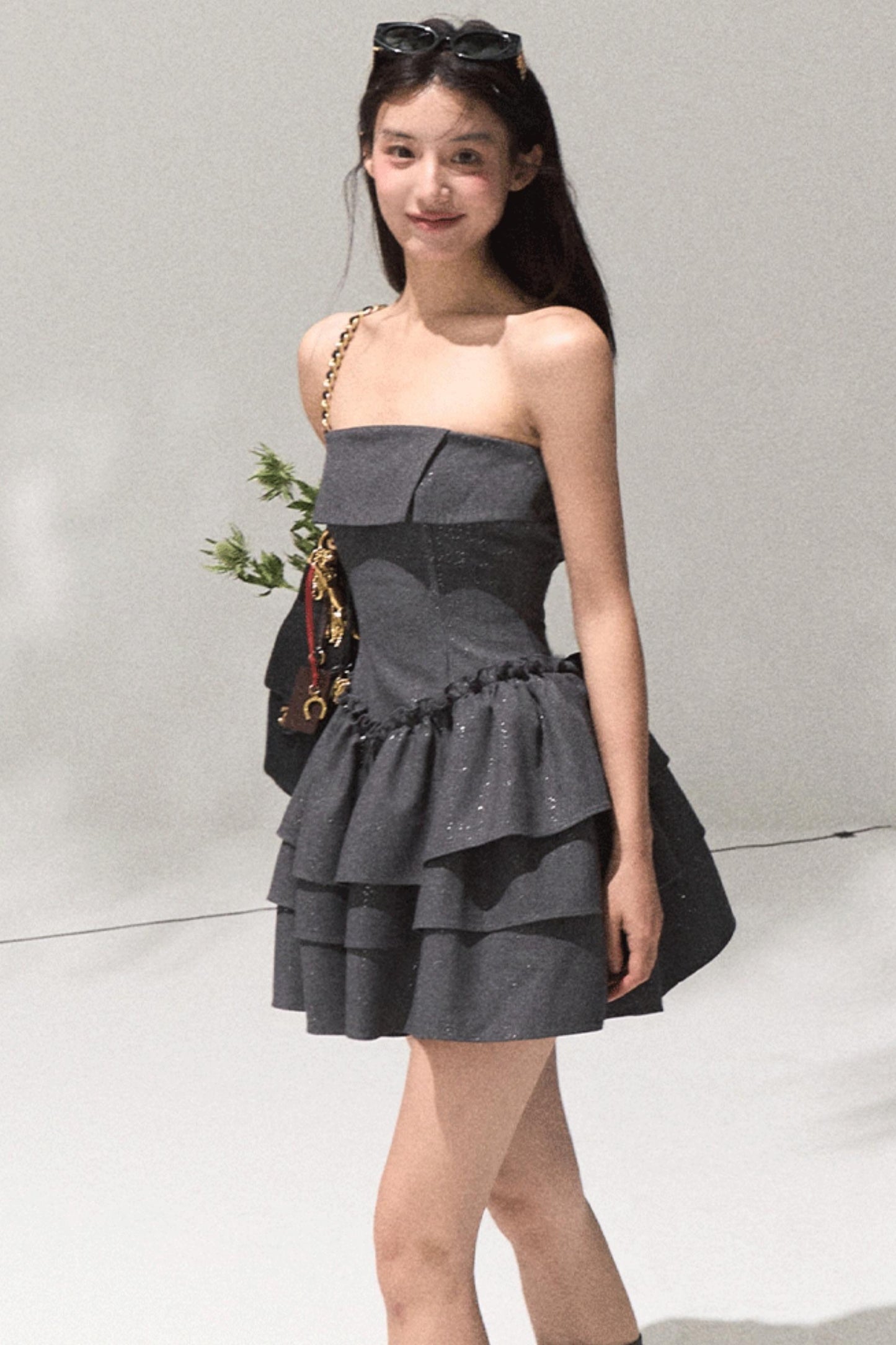 Girls Heart Wool Sequin A-Line Skirt Dress