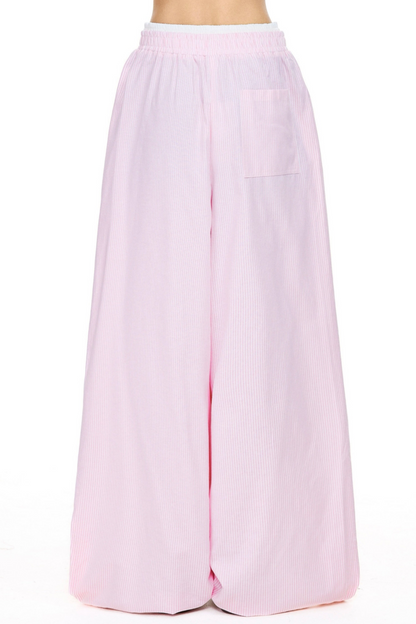 Retro Striped Wide-Leg Pants