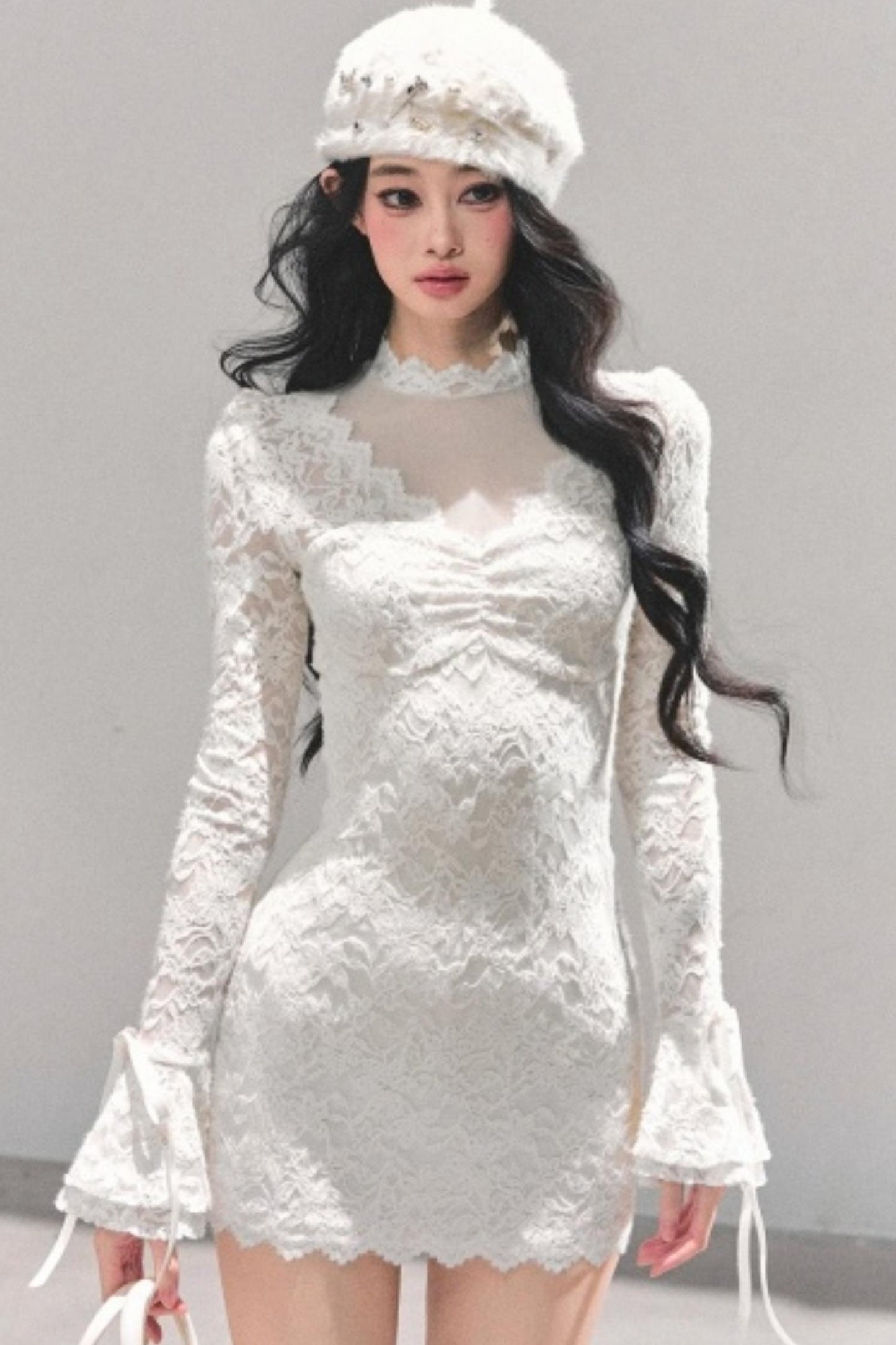 French Lace Mesh Dress