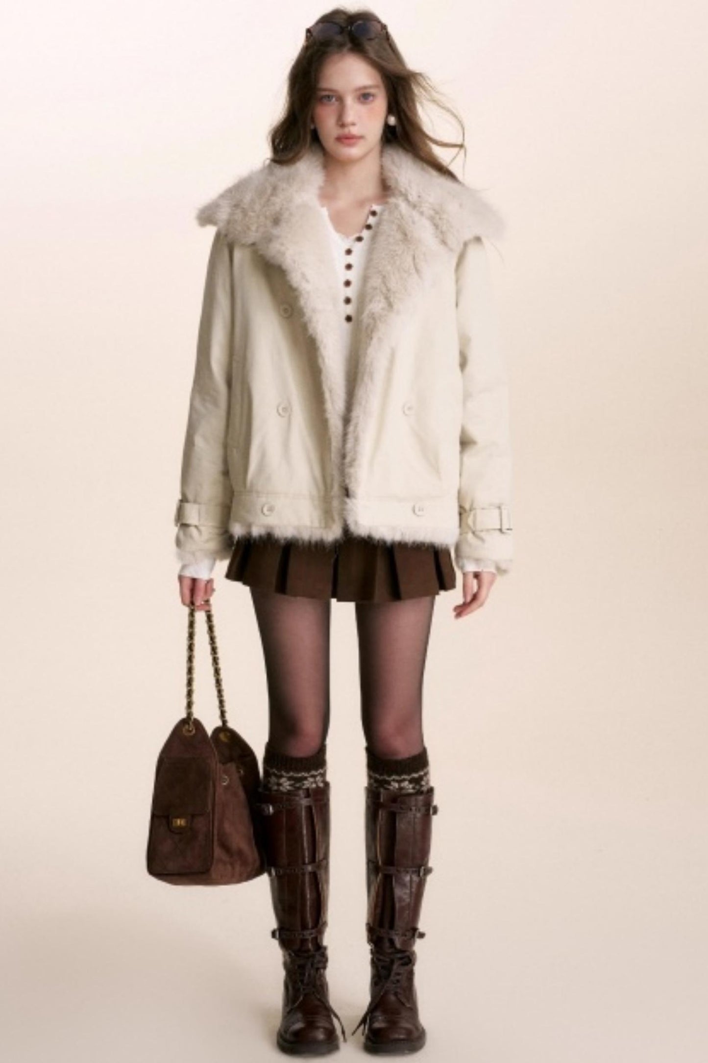 Plaid Flocked Bow Skirt