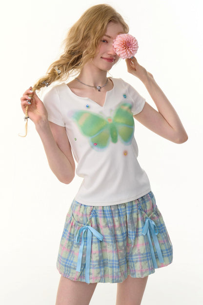 American Butterfly V-Neck T-Shirt