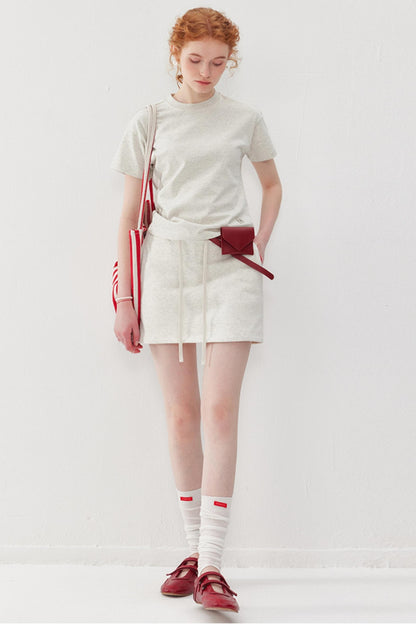 Sporty Gray Tee & Skirt Set-Up