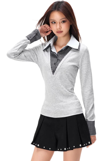 Retro Strick-Lagenlook-Top