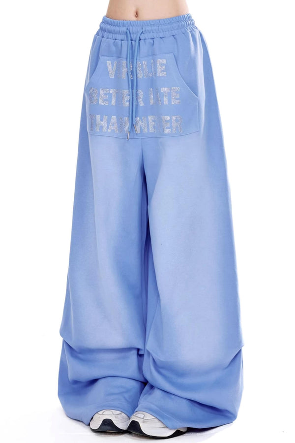 American Retro Wide-Leg Long Pants