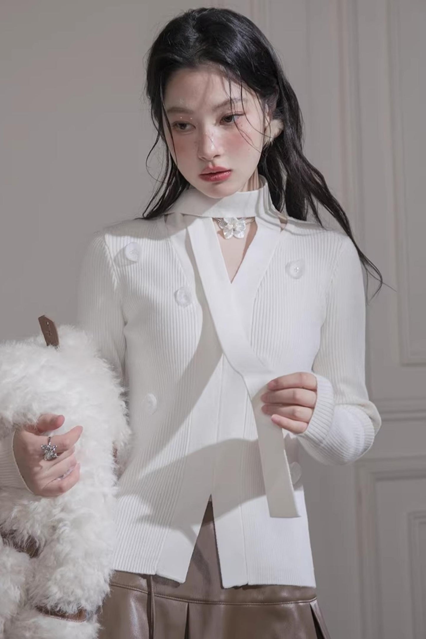 White Moonlight Knit Top