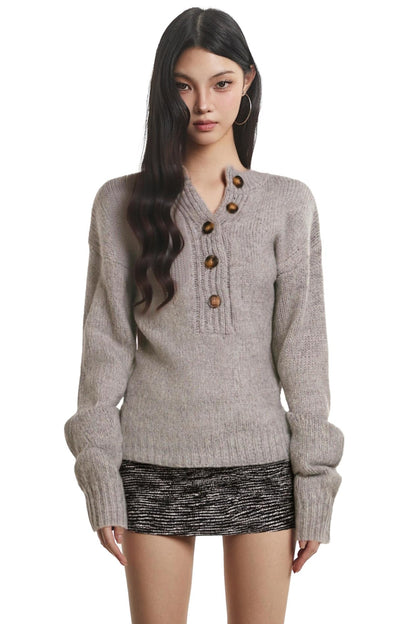 Button-Knit Slimming Base Top