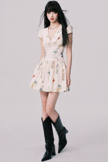 Floral Doll Neck Dress