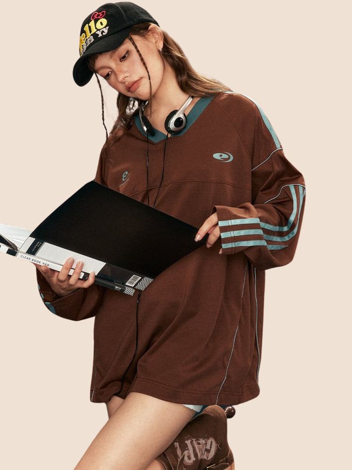 Loose Ffe Stripe Loose Fit Sweatshirt – UrbanSheek