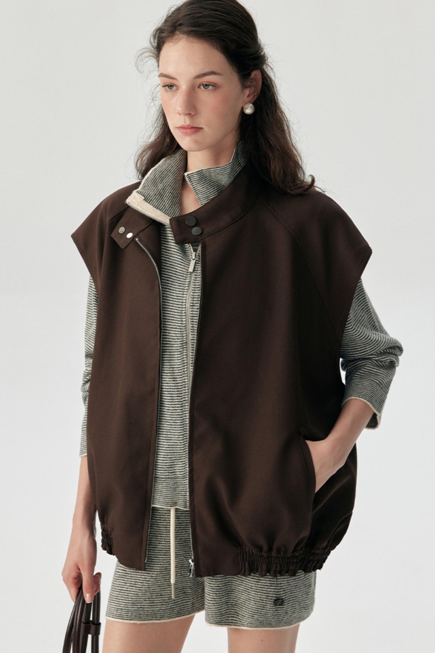 Casual Wide-Shoulder Layering Vest