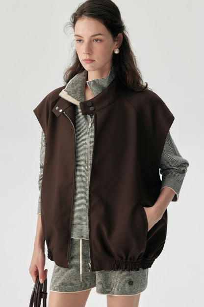 Casual Wide-Shoulder Layering Vest