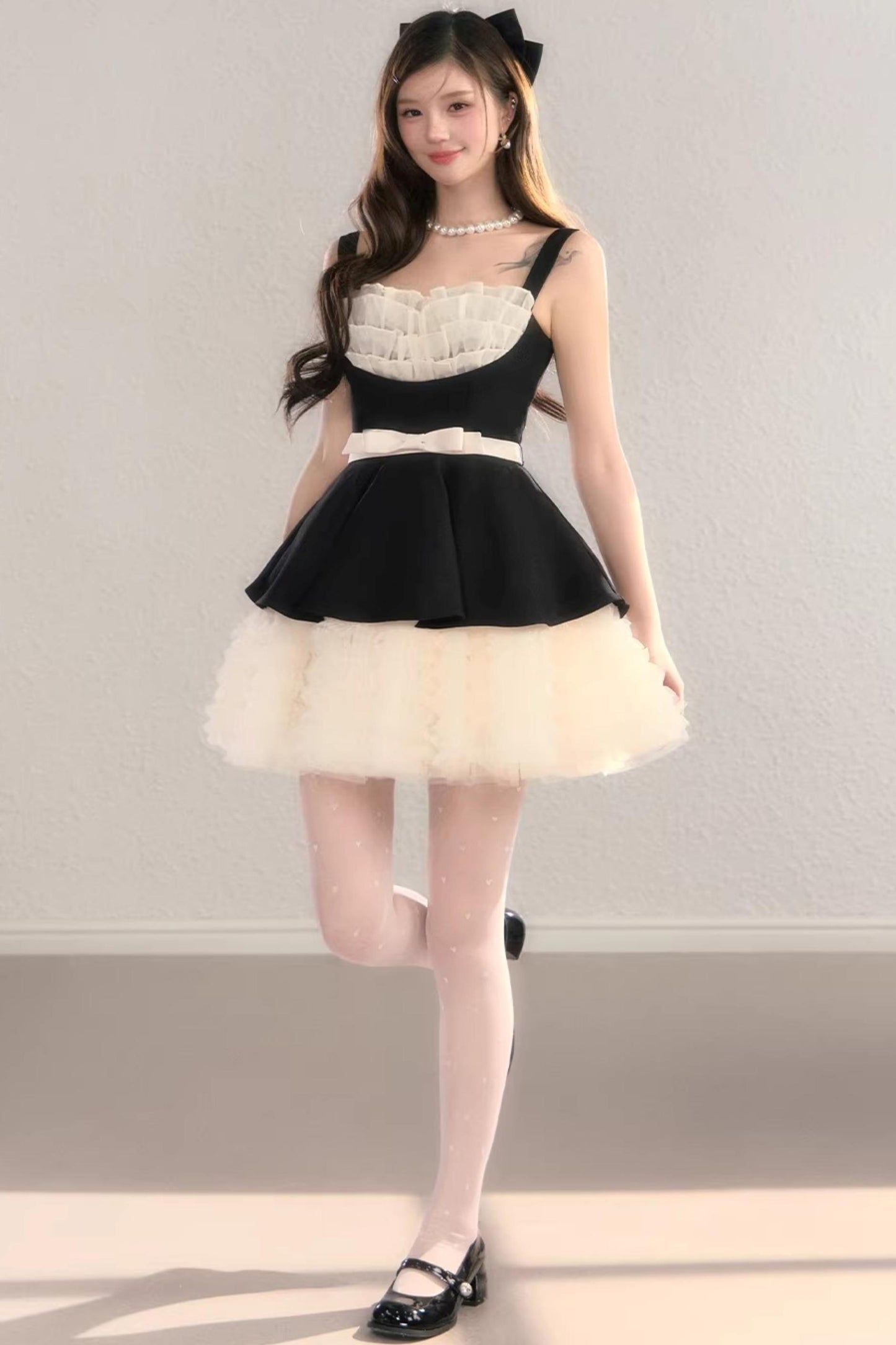 Gauze Lace Ball Gown Dress