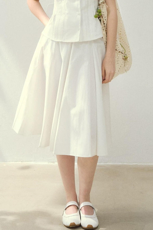Navy Collar Skirt Suit Set-Up