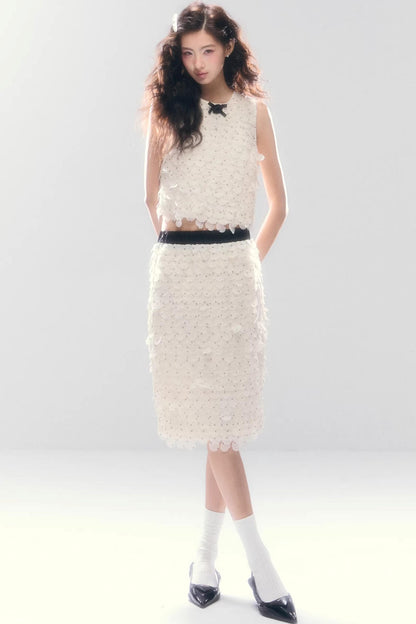 French Polka Dot Chiffon Matching Set