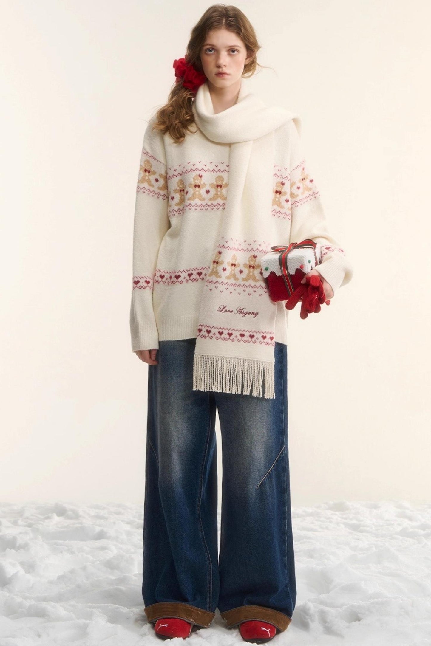 Gingerbread Man Fair Isle Sweater Set