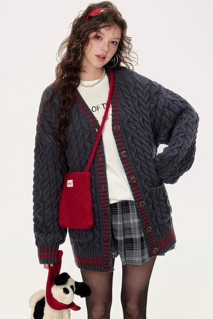 Japanese Knitted V-Neck Sweater