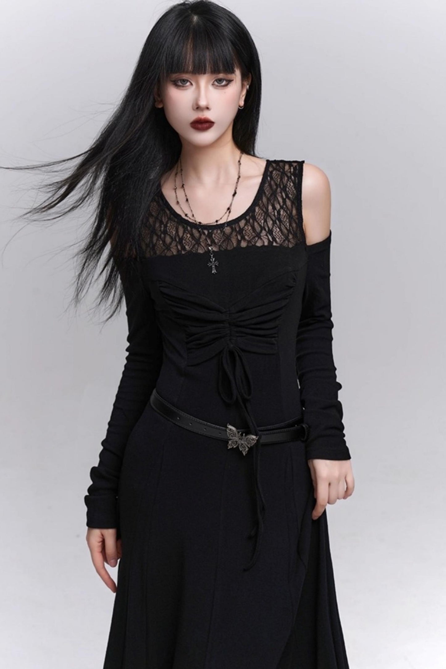Black Long Sleeve Maxi Dress