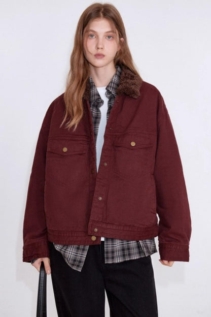 Cherry Vintage Red Cotton Jacket