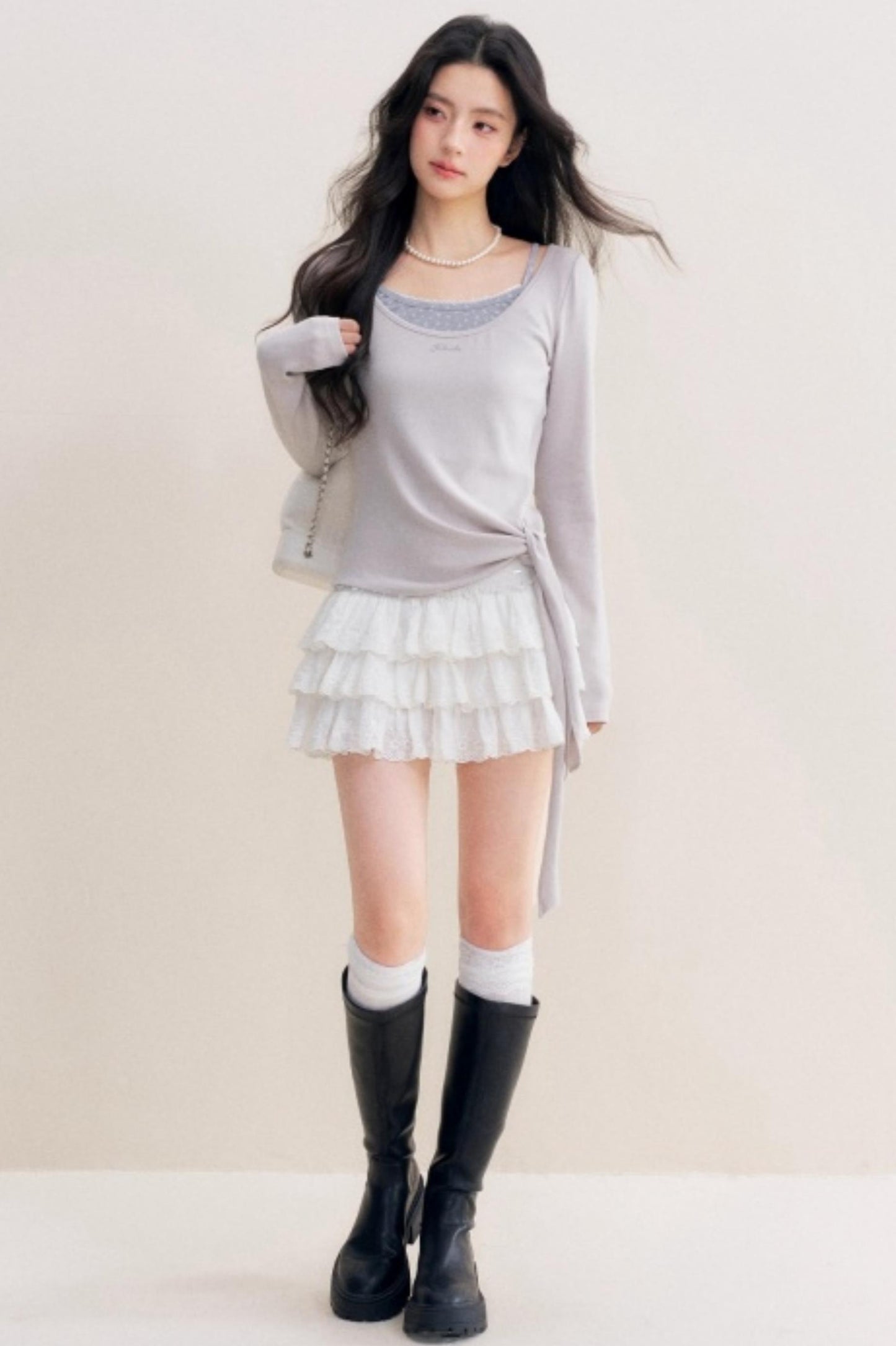 Lace Trim Patchwork Top