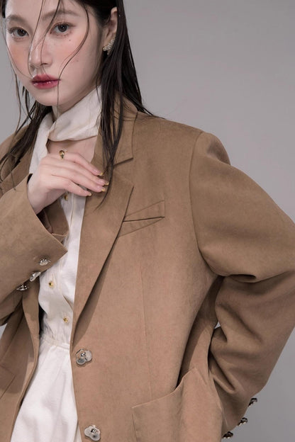 Autumn Velvet Brown Coat