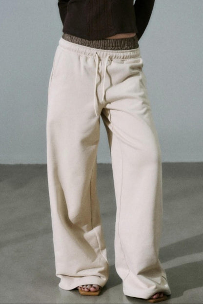 Plaid Patchwork Terry Sweatpants