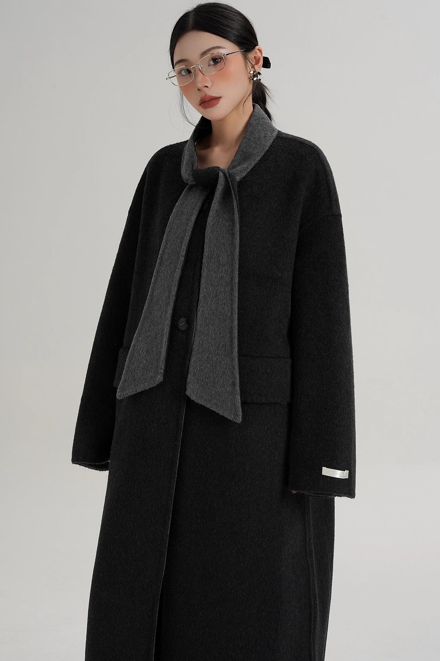 Reversible Contrast Wool Coat