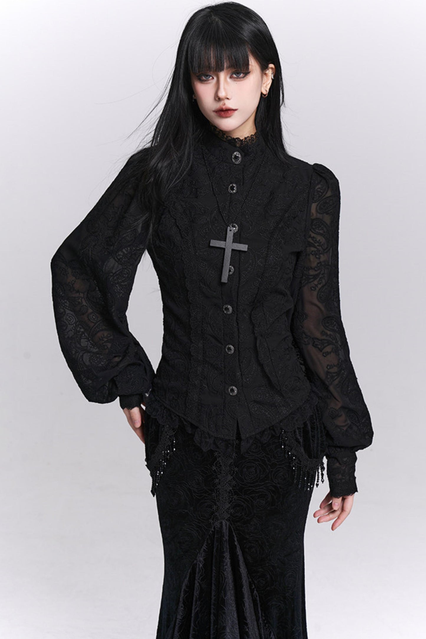 Dark Gothic Jacquard Shirt