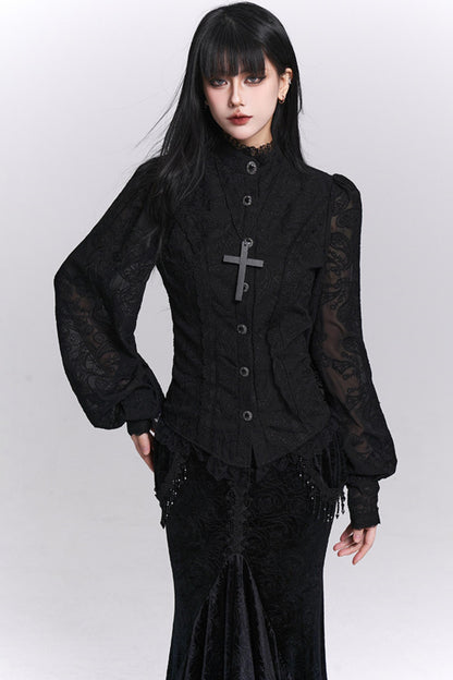 Dark Gothic Jacquard Shirt