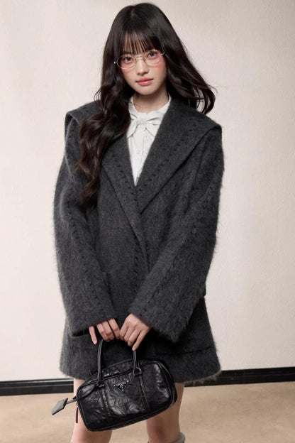 Elegant Woolen Shawl Coat