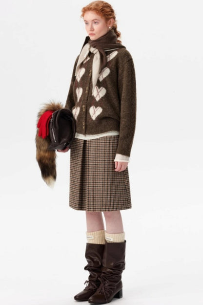 Retro Heart Knit Cardigan