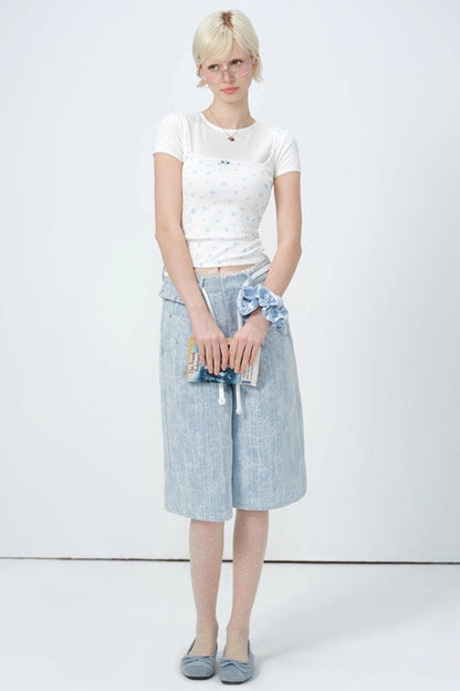 Summer Lace High-Waist Wide-Leg Pants