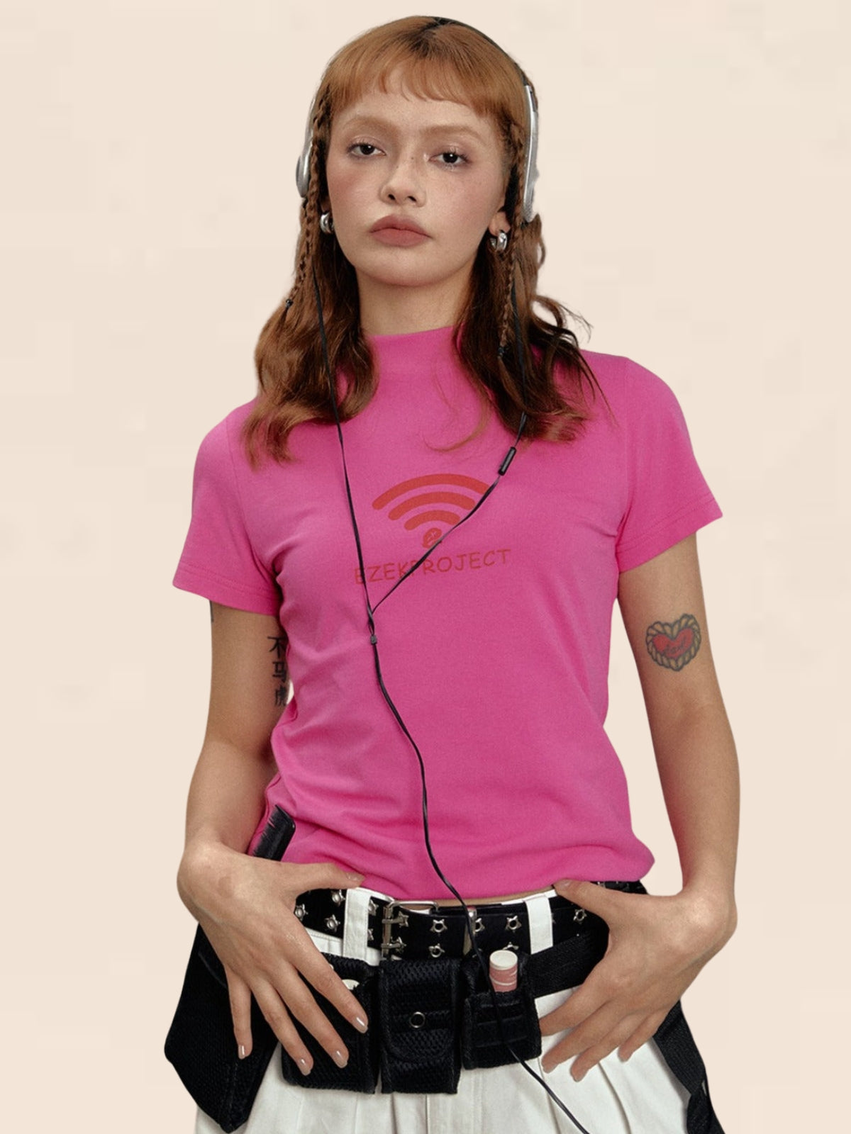 Solid Pink Color Short Sleeve T-Shirt